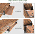 Extra Large Keyboard Tray Under Desk - Slide Out with Sturdy C-Clip Mount System, 31.5" (35.8" Including Clamps) x 11.8" Put-Out Keyboard Tray Computer Drawer, Rustic Vintage Brown