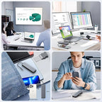 USB C Hub Laptop Docking Station Dual Monitor,14 in 1 Multiport Adapter with 4K HDMI,VGA,8 USB C/A Ports,100W PD Fast Charging,Audio&Mic,SD&TF,USBC Dongle for MacBook/Dell/HP/Lenovo ThinkPad/Surface