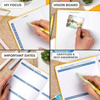 Clever Fox Planner 2nd Edition – Colorful Weekly & Monthly Goal Planner, Time Management & Productivity Organizer, Undated, A5 (Amber Yellow)