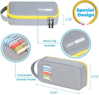 ECHSRT Big Pencil Case, Aesthetic Portable Zipper Pencil Bag with Hidden Pocket, Special Pouch for Men Women Adults, Stationery Organizer Pen Cases for Office Travel, Grey