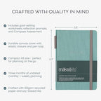 Quarterly Undated Planner - Goal Setting And Weekly Planner, Productivity Tools, Time-Management, Habit Tracker, Teal