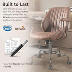 Mid Century Modren Office Chair - Mid Back Swivel Executive Chair with Lumbar Support,Ergonomic Computer Desk Chair with Wheels,Faux Lether Suede Task Chair,350lbs (Dark Brown, Mid Back)