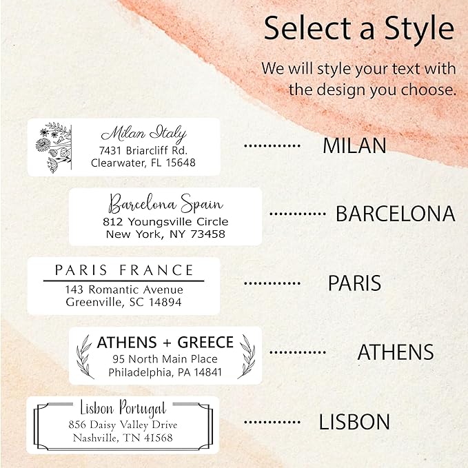 Personalized Return Address Labels - High Gloss Custom Mailing Labels on Sheets - Self-Adhesive Return Stickers for Envelopes with Crisp Printing Design (50-1000)