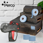 Perco Blue Pricing Labels for Monarch 1136 Price Gun - 8 Rolls, 14,000 Pricemarking Labels - with Bonus Ink Roll Included