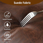 Faux Leather Executive Office Chair - Big and Tall Ergonomic Home Office Chair,Reclining Computer Desk Chair w/Lumbar Support,Adjustable Task Chair Swivel Rolling Chair with Wheels,Dark Brown,Suede