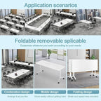 Conference Table, Folding Conference Desk Modern White, Seminar Table with Wheels, 2-10 People for Office, Meeting Break Room (4, 1915, 71IN)