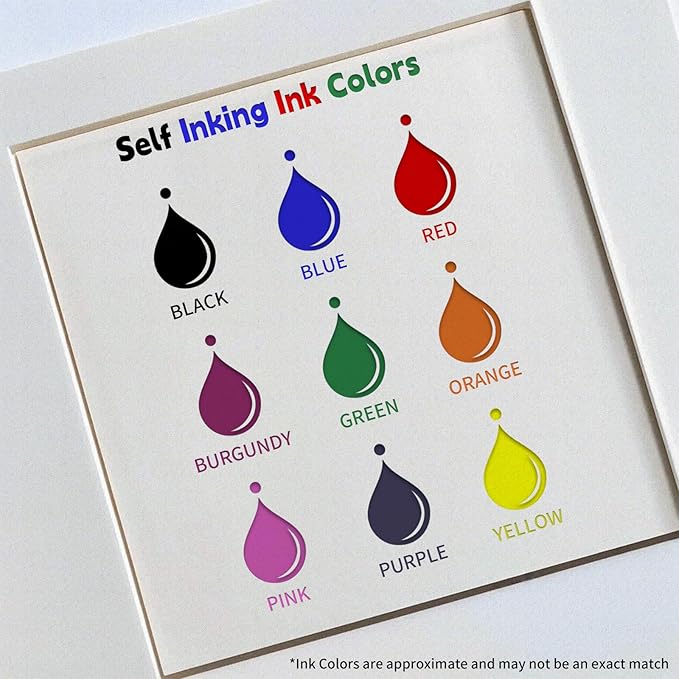 Custom Logo Self-Inking Stamp - Personalized Business Logo & Text Stamper | 5 Sizes | 7 Ink Color Options