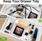 Stackable Acrylic Drawer Organizer Set, 11 PCS Multi-Size Storage Bins for Makeup, Office Desk, Bathroom, Vanity and Kitchen Utensils