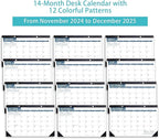 Desk Calendar 2025 Wall Calendars, July 2025 - December 2026 Monthly Planner Paper Office Desktop 17"X 12", Months, Planning and Organizing Home, School, Office, Holiday, Vacation