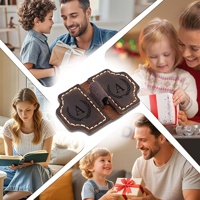 Artlaza Personalized Magnetic Leather Bookmark with Pen Holder - 26 Letters Custom Book Mark with Name Initial Engraved Book Marker for Readers, Book Lovers, Travelers - Gift for Women & Men(Green，B