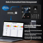 KUIIYER 4 in 1 Employee Time Clocks for Small Business (Face + Fingerprint + Palm Print + PIN) Employee Clock in & Out Machine Attendance Punch Clock