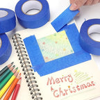 Blue Masking Tape 1 Inch X 20 Yards, 8 Rolls, 160 Yards in Total, Masking Tape for DIY Artist Craft Arts, Decoration, Drafting