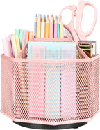 Exerz Desk Organiser/Mesh Desk Tidy Candy/Pen Holder/Multifunctional Organiser 360 Rotating