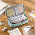 CICIMELON Durable Pencil Case Big Storage Pen Pouch Bag for School Supplies Office College Teen Adults, Light Blue