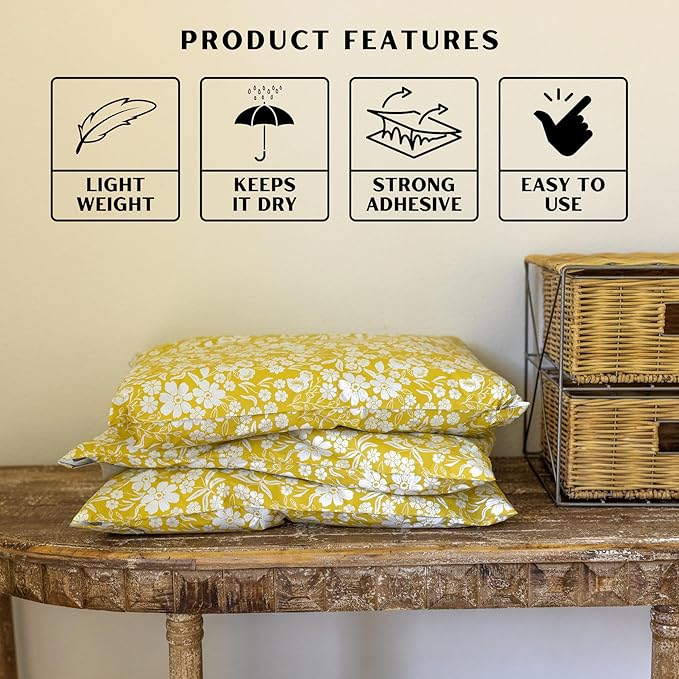 Poly Mailers 14.5x19 Inch 50 Pack Extra-Large Shipping Bags Strong Thick Mailing Envelopes Self Sealing Adhesive Waterproof & Tear Proof | Small Business Packaging for Clothing - Floral Mustard Yellow