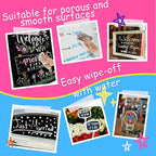 12 Liquid Chalk Markers for Blackboard Washable, 6MM Chalkboard Markers for Whiteboard, Window, Glass, Mirror, Car, Non-Toxic Chalk Pens for Back to School, Office & Home Use