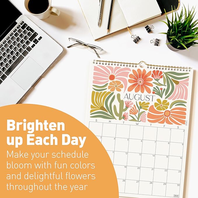 S&O Desert Garden Wall Calendar from July 2025-Dec 2026 - Tear-Off Monthly Calendar - 18 Month Academic Wall Planner - Hanging Organizer to Track Anniversaries & Appointments - 13.5"x10.5”in