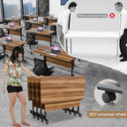 Conference Room Table with Flip-Top Design for Dynamic Meetings, Business Table Computer Desk with Heavy-Duty Frame,Foldable Seminar Meeting Tables for Home Office (4, C, 47.2IN)