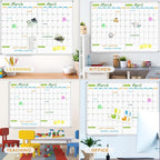 JILoffice Magnetic Dry Erase Calendar Whiteboard, 2 Month White Board Planner 48 X 36 Inch, Silver Aluminum Frame Wall Mounted Board for Office Home and School