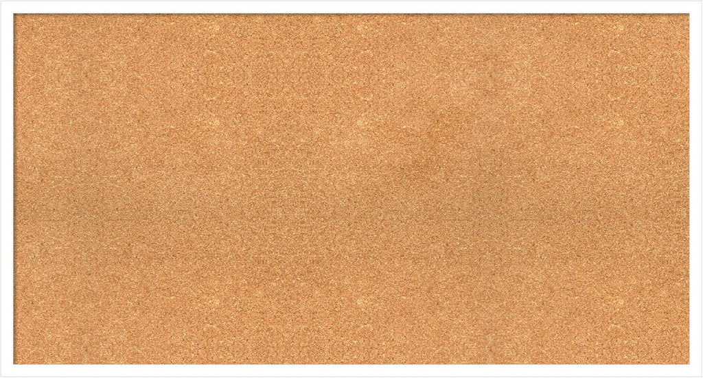 Amanti Art Natural Cork Board for Wall, 23x43 Vision Board with White Frame, Oversize Corkboard Office Decor for Home Organization, Modern Corkboard Pinboard to Display Items for Home Organization in