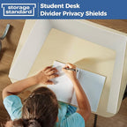 22 Pack Classroom Privacy Shields for Student Desks - Easy to Clean Plastic Sneeze Guard Folder Desk Divider Study Carrel - Classroom Materials for School Teachers - Includes Extra Labels