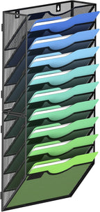 Kuntine.B Wall File Organizer Office Hanging Magazine Holder Wall File Organizer for Office Home (Black, 10 Tier)