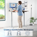 VIVO Electric 55 x 28 in Standing Desk, Memory Height Adjustment, 1B Series, One-Piece Rustic Vintage Brown Top, Gray Frame, DESK-KIT-1G55N