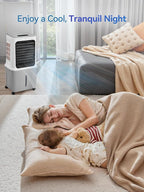 10 Gal Evaporative Air Cooler, 3000CFM Quiet Portable Air Conditioners, 35" Fast Cooling Swamp Cooler, 120° Oscillation, 12H Timer, 3 Speeds & Modes Remote Control for Living Room|Bedroom|Garage
