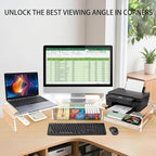 Clear Acrylic Desk Organizers and Accessories, Dual Computer Monitor Stand Riser with Drawer, Desk Shelf for Monitor, Workspace Desktop Organization for Office Supplies