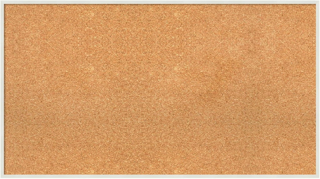 Amanti Art Natural Cork Board for Wall, 21x37 Vision Board with White Frame, Large Corkboard Office Decor for Home Organization, Modern Corkboard Pinboard to Display Items for Home Organization in
