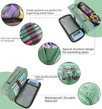 Pencil Case Pen Bag Holder Pouch Large Handle Big Capacity Desk Organizer Storage Marker Box Stationary Makeup Cosmetic Double Zippers for School Office Students Teen