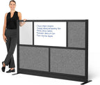 Workflow Modular Wall | Room Divider with Whiteboard, Sound-Dampening, & Frosted Acrylic Panels | Expandable Office Partition for Privacy & Productivity (70" x 48")