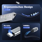 USB C Hub 10Gbps, 9-in-1 USB 3.2 Hub with 4K@60Hz HDMI, Type-C 3.2, 2 USB-A 3.2, 2 USB-A 2.0, PD 100W, SD/TF Slot, Aluminum USB Hub for Laptop, iPhone 16/15 Series, MacBook Air/Pro and More