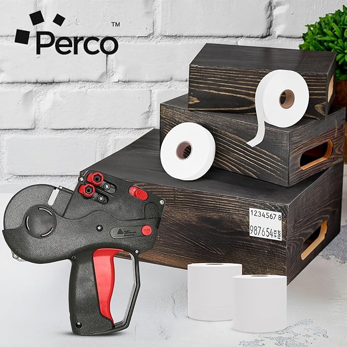 Perco White Pricing Labels for Monarch 1136 Price Gun - 8 Rolls, 14,000 Price Marking Labels