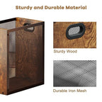 Small Trash Can, Retro Garbage Can With Handle, Iron and Wood Combination Office Trash Can, Industrial Style Design Wastebasket Bin for Bathroom, Laundry Room, Kitchen, Office, Dorm(2.2 Gallon)