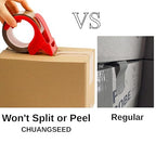 CHUANGSEED Packing Tape with Dispenser – 12 Rolls Brown Shipping Tape (2.4Mil x 1.88” x 60 Yards), Heavy Duty Box Sealing Tape for Moving, Packaging, Office, Warehouse