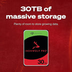 Seagate IronWolf Pro 30TB Enterprise NAS Internal HDD Hard Drive – CMR 3.5 Inch SATA 6Gb/s 7200 RPM 512MB Cache for RAID Network Attached Storage, Rescue Services (ST30000NT011)