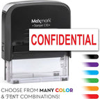 MaxMark Customized Self Inking Stamp - Up to 4 Lines of Text - Medium Size - Choose from 15 Ink Colors