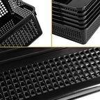 A4 Size Plastic Storage Basket,Desktop File Paper Letter Organizer Tray, 6-Packs (Black)