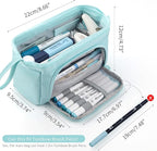 HVOMO Pencil Case Large Capacity Pencil Pouch Handheld Pen Bag Cosmetic Gift for Office School Teen Girl Boy Men Women Adult (Blue)