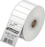 2.25" x .75" Thermal Labels | 6 Rolls | 19890 Labels | fits Zebra, Munbyn, Rollo, Godex, Arkscan, iDPRT, Offnova Thermal Label Printers and More | Blank White Adhesive Stickers by Ecotherm