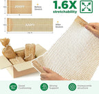 Honeycomb Packing Paper, 12"x200' Brown | Perforated Honeycomb Packing Paper Recyclable Moving Supplies for Shipping & Moving | Plastic-Free Alternative to Bubble Cushion Wrap with 36 Fragile Stickers