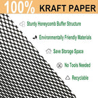 Honeycomb Packing Paper, HONSREO 15 Inches x 230 Feet Eco Friendly Recyclable Cushioning Material, Bubble Wrap for Moving Shipping Breakable Supplies with 20 Fragile Sticker Lables (Black)