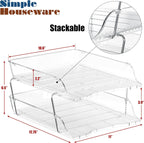 Simple Houseware 2-Tier Clear Stackable Letter Tray Organizer – Desktop File Holder for A4/Letter Size Paper, Document Sorter, Office Desk Paper Organizer, Transparent File Storage