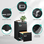 SISESOL 2 Drawer File Cabinet with Lock and Tag,Narrow Two Drawer Filing Cabinet,Vertical Metal File Cabinets,Small Filing Cabinets for Home Office Fit Letter/A4/Legal Size File,Easy Assembly