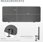 VIVO Clamp-on/Screw-on 60 x 24 inch Privacy Panel, Sound Absorbing Cubicle Desk Divider, Acoustic Partition, Dark Gray, PP-1-V060D
