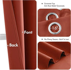 MIULEE Burnt Orange Blackout Curtains for Bedroom Living Room 96 Inches Long 2 Panels, Thermal Insulated Room Darkening Drapes Solid Grommet Top Noise Reduction Terracotta Rust Fall Window Treatments