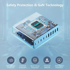 320W USB C Charger Block, 10-Port USB C Charging Station GaN III PD 65W PC Laptop Fast Charger Adapter for MacBook Pro/Air, DELL, iPad, iPhone, Samsung Galaxy (Light Blue)