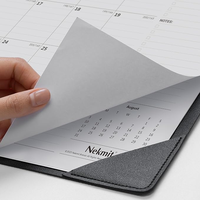 Nekmit Desk Calendar 2025-2026 with Desktop Mat, Large Desk Calendar Runs from Jul 2025 - Dec 2026, Big Desk Pad Calendar 21 x 16 1/2 Inches for Home and Office