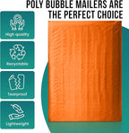 Levex - #000 4" x 8" [10 Pack] Orange Poly Bubble Mailers, Padded Envelope Mailers, Packing Envelope & Mailing Bags for Shipping